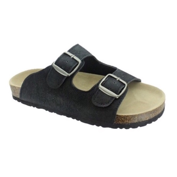 Couture Gypsy Shoes - 🔥NEW! SZ 11 - Black Cork Heel Buckle Flat Sandal